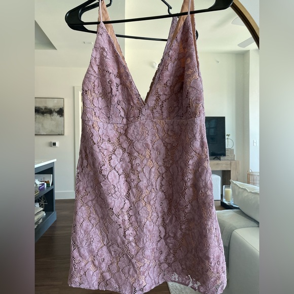 Free People blush colored lace mini dress. Size 6 - Picture 9 of 12